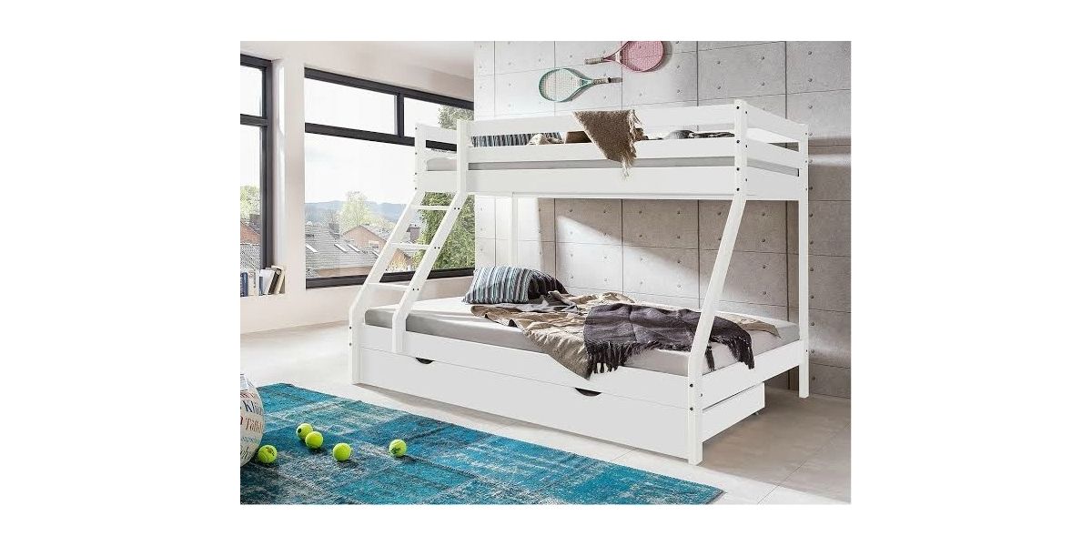 Manaya raffa 3 personers køjeseng. hvid lakeret Køjeseng 140x200