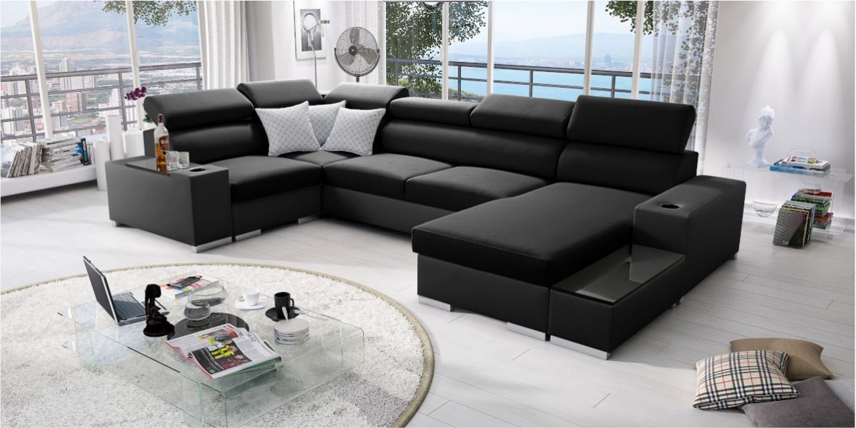 Torino U-sofa, er en flot stilren U-formet hygge og sovesofa.