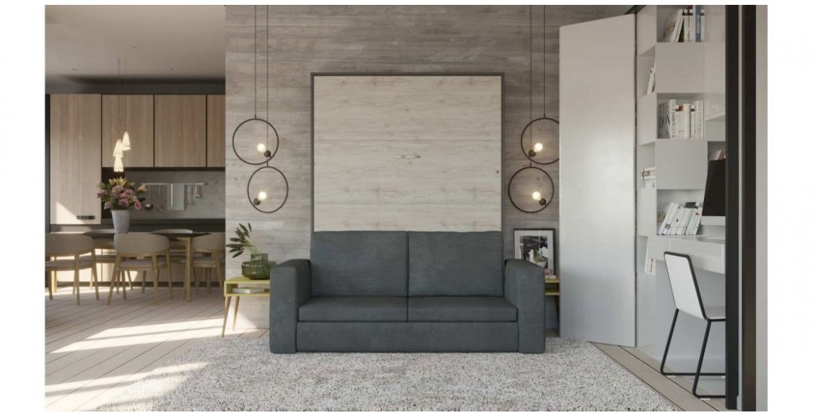 Invento vægseng 140 Lodret med sofa